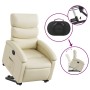 Sillón reclinable elevable eléctrico de cuero sintético crema de , Sillones - Ref: Foro24-3204055, Precio: 312,60 €