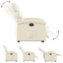 Sillón reclinable elevable cuero artificial color crema de , Sillones - Ref: Foro24-3204041, Precio: 265,17 €