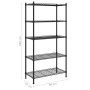 Estante de almacenamiento 5 niveles negro 90x35x180 cm 250 kg de , Estanterías industriales - Ref: Foro24-324624, Precio: 96,...
