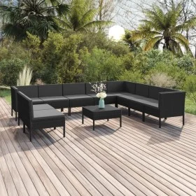 Garden furniture set 11 pieces black synthetic rattan cushions by vidaXL, Garden sets - Ref: Foro24-3094473, Price: 912,74 €,...