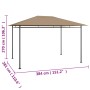 Cenador gris taupé 384x281x270 cm 180 g/m²