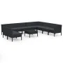 Set de muebles de jardín 11 pzas cojines ratán sintético negro de vidaXL, Conjuntos de jardín - Ref: Foro24-3094473, Precio: ...