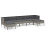 7-piece garden furniture set with gray synthetic rattan cushions by vidaXL, Garden sets - Ref: Foro24-3094542, Price: 436,66 ...