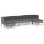 Satz Gartenmöbel 7 Stück und Kissen synthetischen Rattan grau von vidaXL, Gartensets - Ref: Foro24-3094542, Preis: 463,61 €, ...