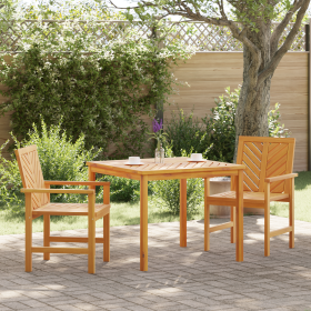 Juego de Comedor de Jardín de 3 Piezas Madera Maciza de Acacia