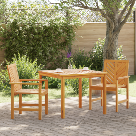 Juego de Comedor de Jardín de 3 Piezas Madera Maciza de Acacia