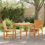 Juego de Comedor de Jardín de 3 Piezas Madera Maciza de Acacia