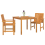 Juego de Comedor de Jardín de 3 Piezas Madera Maciza de Acacia