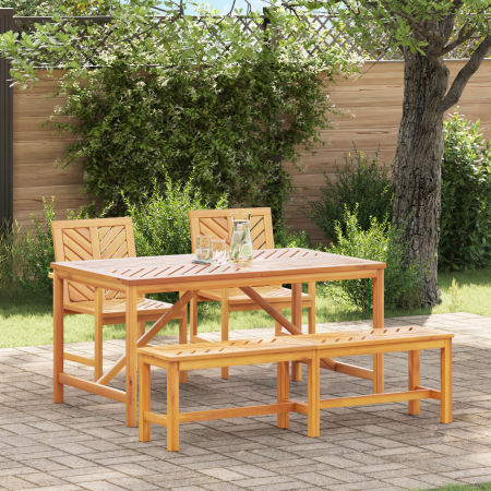 Conjunto de Comedor de Jardín de 4 Piezas de Madera Maciza de