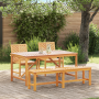 Conjunto de Comedor de Jardín de 4 Piezas de Madera Maciza de