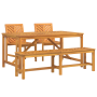 Conjunto de Comedor de Jardín de 4 Piezas de Madera Maciza de