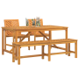 Conjunto de Comedor de Jardín de 4 Piezas de Madera Maciza de
