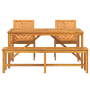 Conjunto de Comedor de Jardín de 4 Piezas de Madera Maciza de