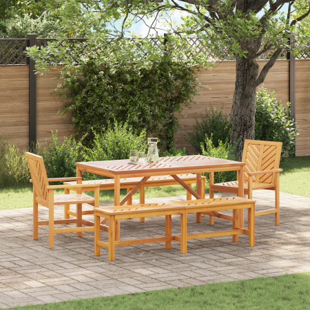 Conjunto de Comedor de Jardín de 5 Piezas de Madera Sólida de Acacia de , Mesas de jardín - Ref: Foro24-3154113, Precio: 535,...