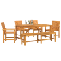 Conjunto de Comedor de Jardín de 5 Piezas de Madera Sólida de