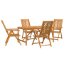 Juego de Comedor de Jardín de 5 Piezas de Madera Maciza de Acacia de , Mesas de jardín - Ref: Foro24-3154123, Precio: 463,91 ...