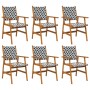 Garden chairs 6 units solid acacia wood by vidaXL, Garden chairs - Ref: Foro24-3096600, Price: 352,21 €, Discount: %