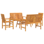 Conjunto de Lounge de Jardín de 5 Piezas de Madera Maciza de