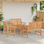 Conjunto de Lounge de Jardín de 5 Piezas de Madera Maciza de