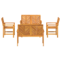 Conjunto de Lounge de Jardín de 5 Piezas de Madera Maciza de