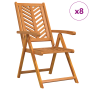 Sillas de Jardín Reclinables 8 pcs de Madera Sólida de Acacia de , Sillas de jardín - Ref: Foro24-3154136, Precio: 595,21 €