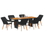 Juego de Comedor de Jardín de 7 Piezas Poliratán Negro de , Mesas de jardín - Ref: Foro24-3261623, Precio: 811,86 €, Descuent...