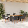 Juego de Comedor de Jardín de 7 Piezas Poliratán Negro de , Mesas de jardín - Ref: Foro24-3261623, Precio: 811,86 €, Descuent...