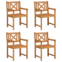 Juego de sillas 4 pcs 56x55.5x90 cm Madera maciza de Acacia