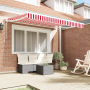 Toldo Retráctil Manual Rojo y Blanco 350x200 cm de , Toldos - Ref: Foro24-3329691, Precio: 243,44 €, Descuento: %