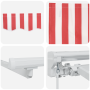 Toldo Retráctil Manual Rojo y Blanco 350x200 cm de , Toldos - Ref: Foro24-3329691, Precio: 243,44 €, Descuento: %