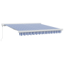 Toldo Retráctil Manual Azul y Blanco 300x250 cm