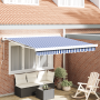 Toldo Retráctil Automático Azul y Blanco 300x250 cm | Foro24.es | Tu tienda online para hogar, jardín y más Foro24.es