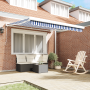 Toldo Retráctil Automático Azul y Blanco 300x250 cm | Foro24.es | Tu tienda online para hogar, jardín y más Foro24.es