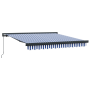 Toldo Retráctil Manual Azul y Blanco 300x250 cm