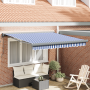 Toldo Retráctil Automático Azul y Blanco 300x250 cm de , Toldos - Ref: Foro24-3329910, Precio: 449,07 €, Descuento: %