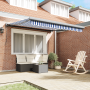Toldo Retráctil Automático Azul y Blanco 300x250 cm de , Toldos - Ref: Foro24-3329910, Precio: 449,07 €, Descuento: %