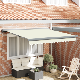 Toldo Retráctil Manual Crema 300x250 cm de , Toldos - Ref: Foro24-3329917, Precio: 421,04 €, Descuento: %