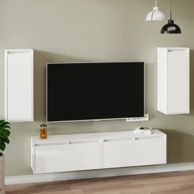 Wandschrank 2 Stk. aus massivem weißem Kiefernholz 30x30x80 cm von vidaXL, Regale und Regale - Ref: Foro24-813498, Preis: 90,...