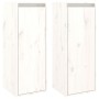 Armario de pared 2 uds madera maciza de pino blanco 30x30x80 cm