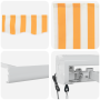 Toldo Retráctil Automático Amarillo y Blanco 300x250 cm de , Toldos - Ref: Foro24-3329924, Precio: 447,87 €, Descuento: %