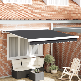 Toldo retráctil manual antracita 300x250 cm de , Toldos - Ref: Foro24-3329929, Precio: 367,26 €, Descuento: %