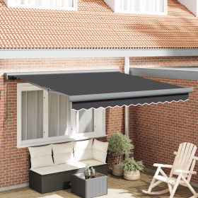 Toldo retráctil manual antracita 300x250 cm