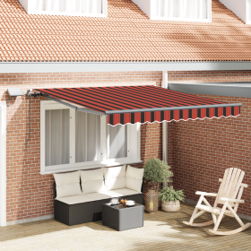 Toldo Retráctil Manual con LED Naranja y Marrón 300x250 cm de , Toldos - Ref: Foro24-3329942, Precio: 250,77 €, Descuento: %