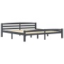 Estructura de cama madera maciza pino gris oscuro 200x200 cm de vidaXL, Camas y somieres - Ref: Foro24-322095, Precio: 121,25...