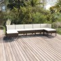 Gartenmöbel-Set 7-teilig mit braunen synthetischen Rattankissen von vidaXL, Gartensets - Ref: Foro24-3094539, Preis: 507,60 €...