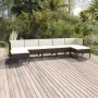Set muebles de jardín 7 piezas cojines ratán sintético marrón de vidaXL, Conjuntos de jardín - Ref: Foro24-3094539, Precio: 5...