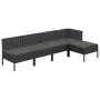 5-piece garden furniture set with black synthetic rattan cushions by vidaXL, Garden sets - Ref: Foro24-3094369, Price: 324,98...