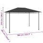 Cenador gris antracita 384x281x270 cm 180 g/m²