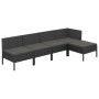 Gartenmöbelset 5-tlg. und Kissen Kunststoff Rattan schwarz von vidaXL, Gartensets - Ref: Foro24-3094369, Preis: 354,09 €, Rab...