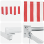 Toldo Retráctil Manual Franjas Rojas y Blancas 300x250 cm de , Toldos - Ref: Foro24-3329987, Precio: 178,20 €, Descuento: %